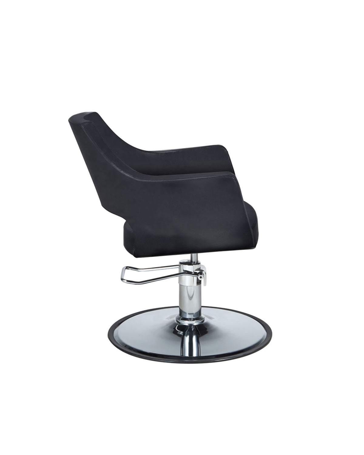 Misty - Black styling chair with chrome round base